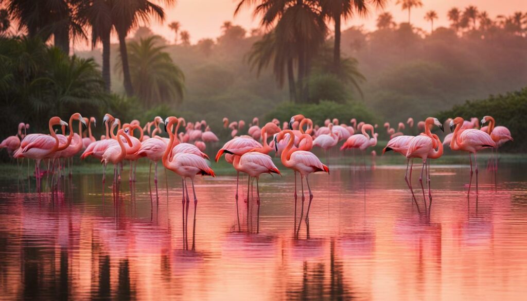 Flamingos am See