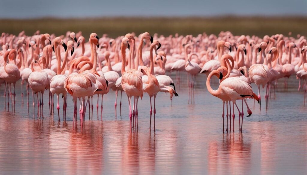 Flamingos in Salinen